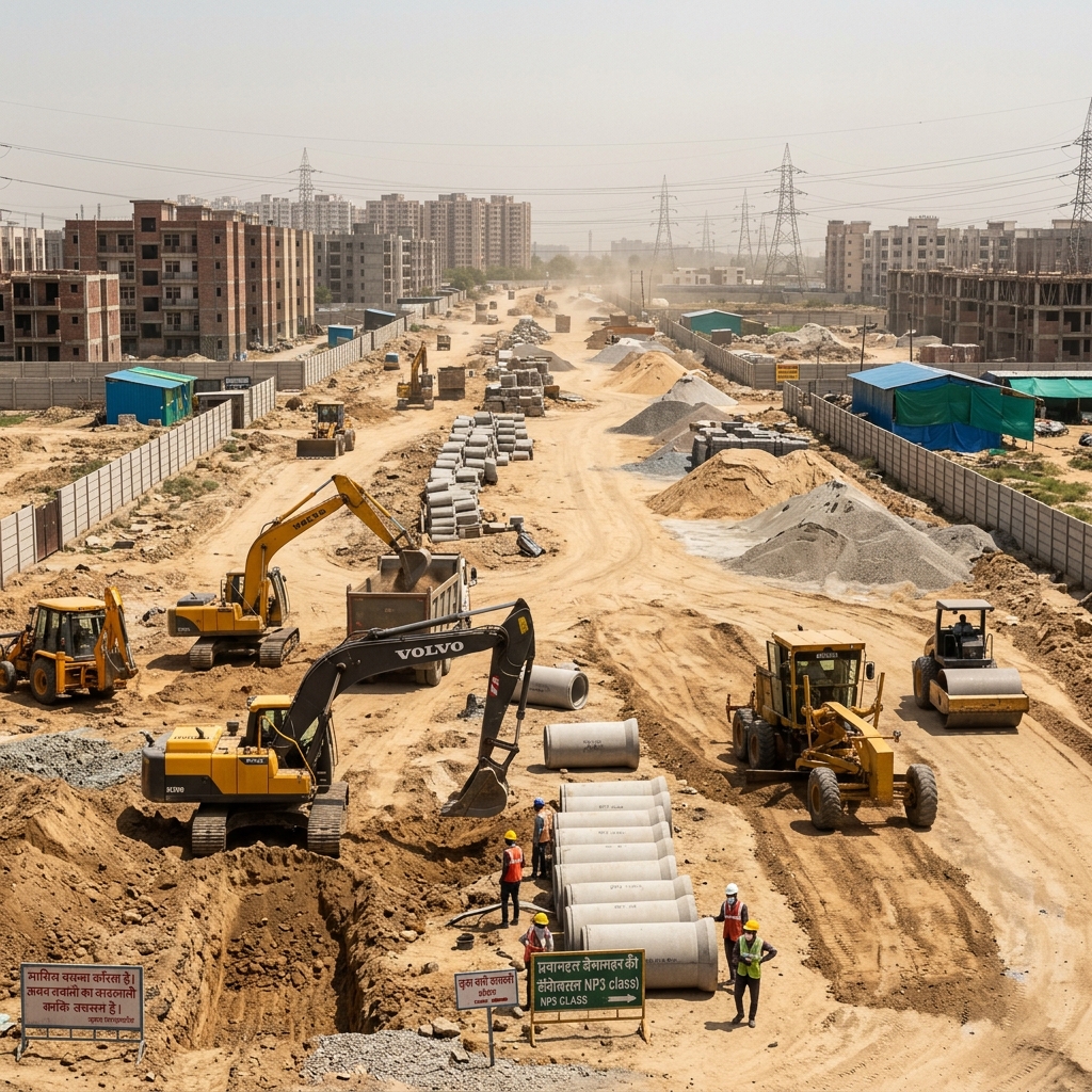 Haryana Urban sector development works under construction